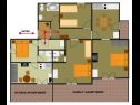 Appartements Naki - terrace & free parking: Studio(2+1), A2(6+1) Slatine - Île de Ciovo  - Studio appartement - Studio(2+1): plan d'étage