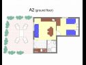 Appartements Stivy - 30m from beach: A2 prizemlje(2+2) , A3 1.kat(2+2), A4 1.kat(2+2), A5 2.kat(2+2), A6 2.kat(2+2) Razanj - Riviera de Sibenik  - Appartement - A2 prizemlje(2+2) : plan d'étage