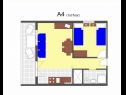 Appartements Stivy - 30m from beach: A2 prizemlje(2+2) , A3 1.kat(2+2), A4 1.kat(2+2), A5 2.kat(2+2), A6 2.kat(2+2) Razanj - Riviera de Sibenik  - Appartement - A4 1.kat(2+2): plan d'étage