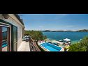 Maisons de vacances Lucmar - swimming pool and sea view H(8+2) Zatoglav - Riviera de Sibenik  - Croatie  - H(8+2): vue de la terrasse