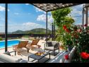 Maisons de vacances Pax - with pool: H(4+2) Marina - Riviera de Trogir  - Croatie  - cour