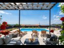 Maisons de vacances Pax - with pool: H(4+2) Marina - Riviera de Trogir  - Croatie  - vue
