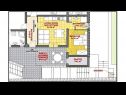 Appartements Tih - 20 m from sea: A1 Ruzmarin(2+2), A2 Maslina(2+2) Sevid - Riviera de Trogir  - Appartement - A2 Maslina(2+2): plan d'étage