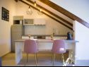 Appartements Filip - vineyard and large terrace: SA1 žuti(2), SA2 rozi(2) Vis - Île de Vis  - Studio appartement - SA2 rozi(2): cuisine salle à manger