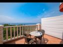 Appartements et chambres Villa Bouganvillea - sea view & garden: A1 Deluxe (2+1), A2 Superior (2+1), A3 Comfort (2+1), A4 Premium (2+1), R1 Deluxe (2), R2 Comfort (2) Mlini - Riviera de Dubrovnik  - Chambre - R1 Deluxe (2): vue de la terrasse