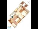 Appartements Zdravko - 150 m from sandy beach: SA1(3), SA2(3), A3(5) Duce - Riviera de Omis  - Appartement - A3(5): plan d'étage