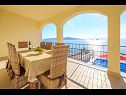 Maisons de vacances Ante - 6m from the sea H(8+1) Seget Vranjica - Riviera de Trogir  - Croatie  - H(8+1): terrasse